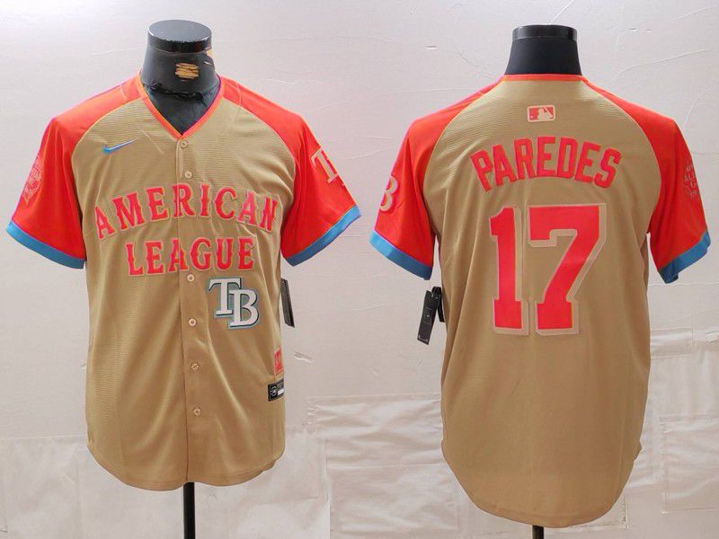 Men Tampa Bay Rays #17 Paredes Orange All star 2024 Nike MLB Jersey style 3